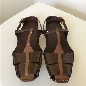 Miu Miu brown Leather Sandals, size 8 - 8.5