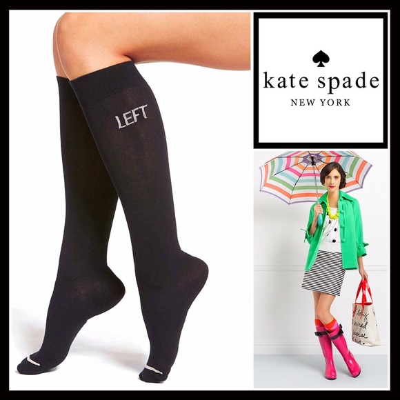 kate spade Accessories - Kate Spade Black Knee High Boot Socks Left Right