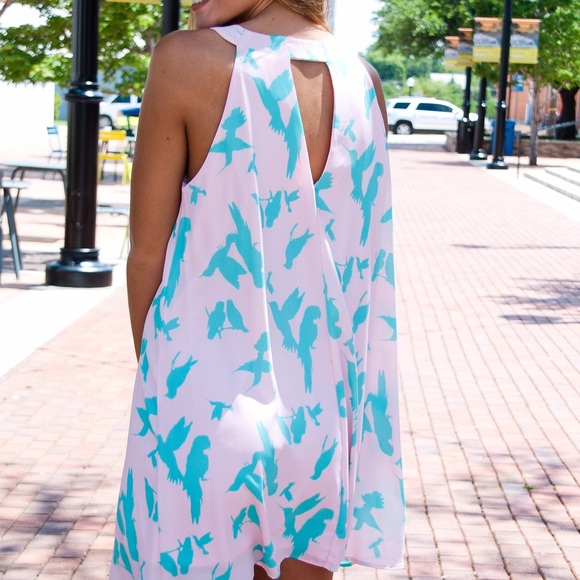 LARGE Pretty bird print dress - Picture 5 of 6