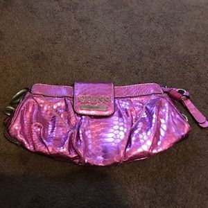 Metallic Pink Guess Clutch