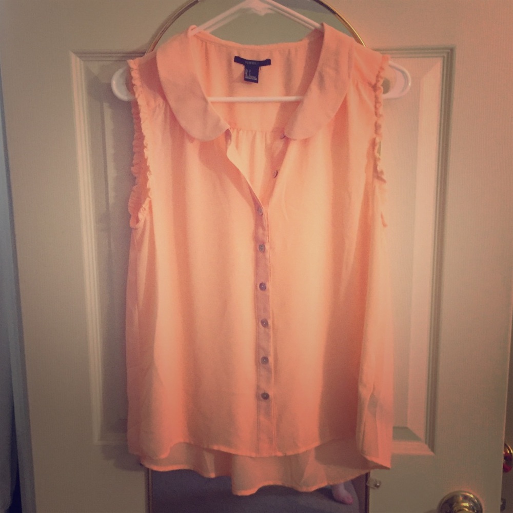 **SOLD**NWOT Peach sleeveless sheer blouse - Picture 1 of 3