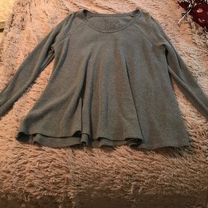 Free People - gray waffle swing top