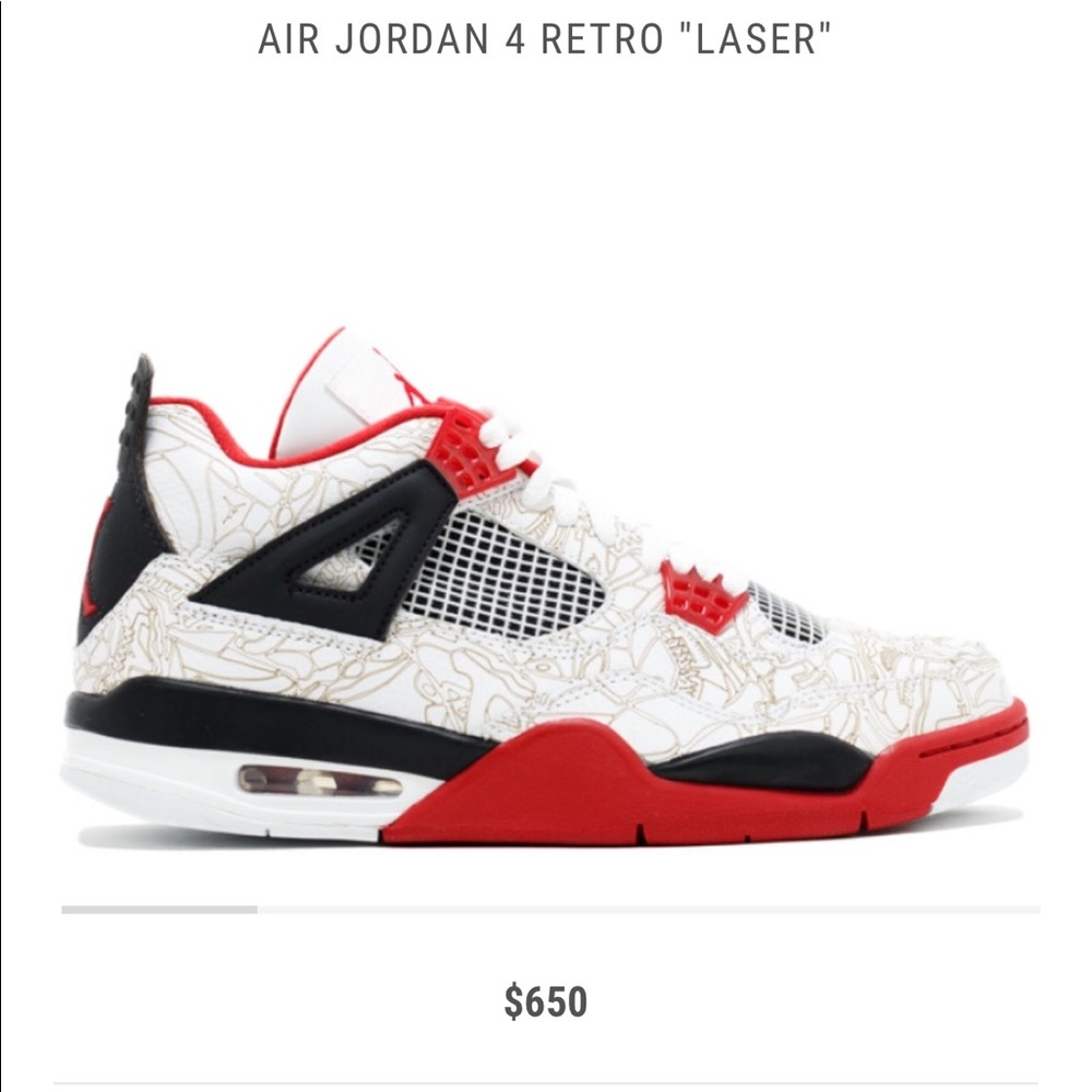 Air Jordan rare laser 4 size 12 worn once ! 9.5/10