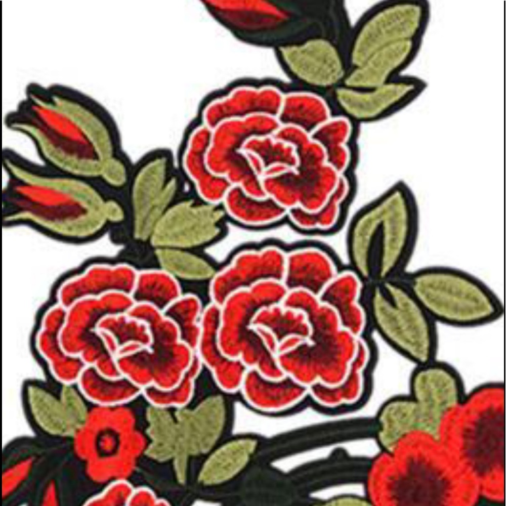 Inspired Embroidered Rose Patch
