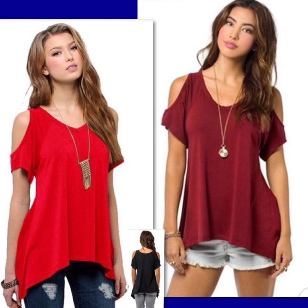 Cotton Off Shoulder T-Shirt Blouse Various sz