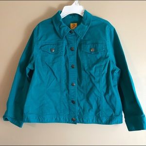 Ruby Rd. Ladies Size 12 Teal Denim Jacket