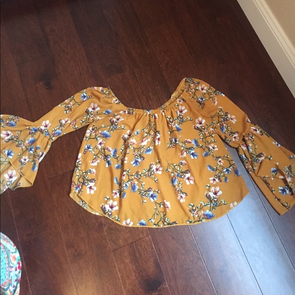 Charlotte Russe Tops - Floral Yellow Chiffon Blouse