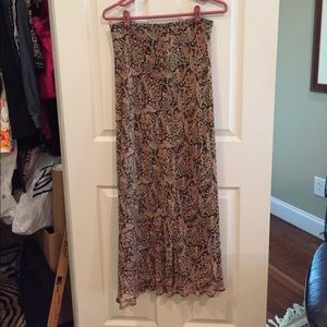 Ann Taylor Long Paisley Silk Skirt Size 4