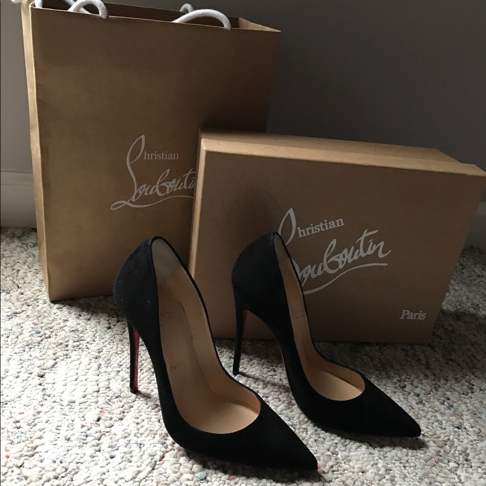 Christian Louboutin So Kate 120 Black Suede Pump