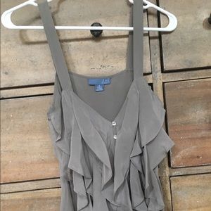 Anthropologie Lil Brand Silk Ruffled Tank Blouse