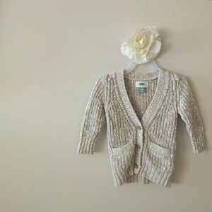 Cream Glitter Knitted Cardigan 12-18 Months