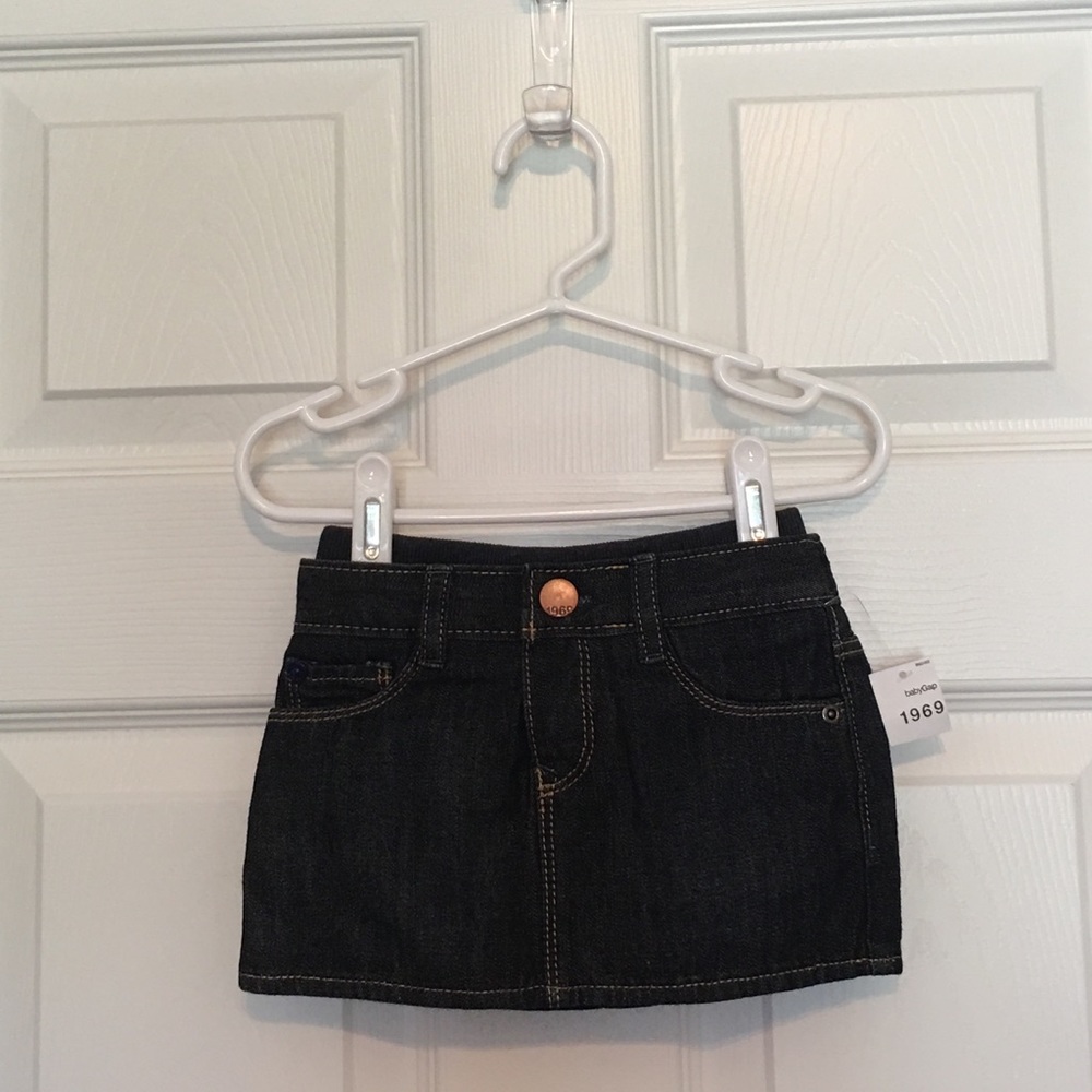 GAP Skirt-elastic waist dark denim skirt