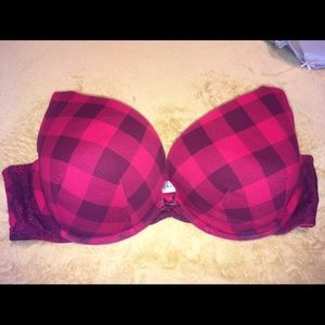 Red checker Bra