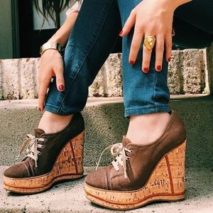 Chloé Platform Chocolate Wedge