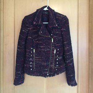 Zara motorcycle tweed jacket
