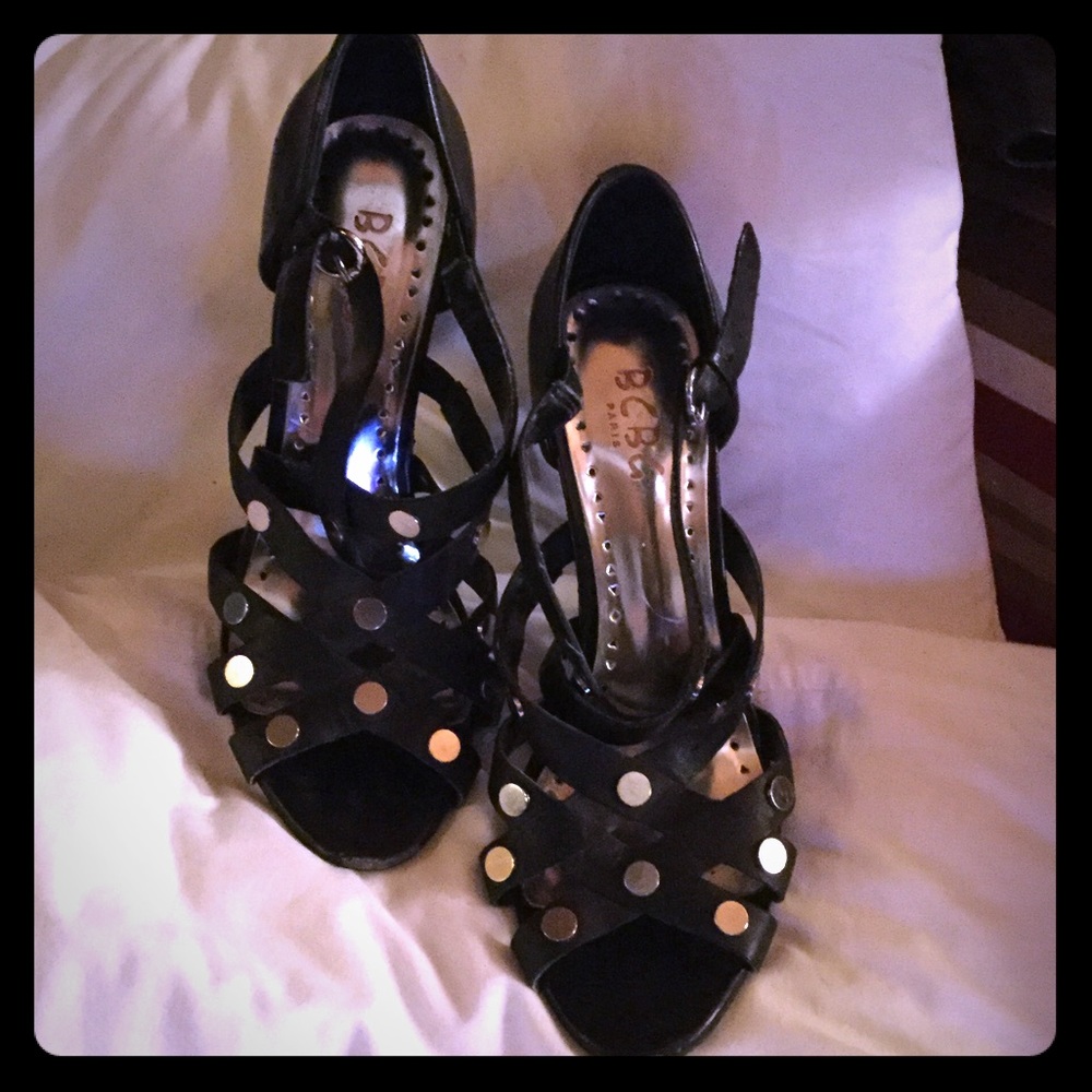 BCBG Paris Studded Strappy Heels