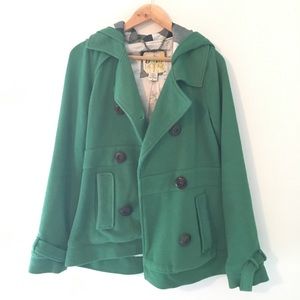 Green peacoat