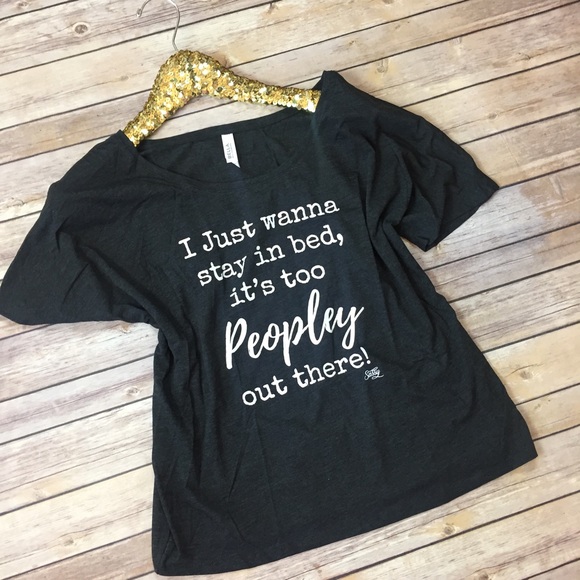 SMALL Too Peopley out there slouchy tee - Picture 3 of 7