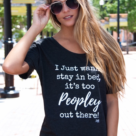 SMALL Too Peopley out there slouchy tee - Picture 5 of 7