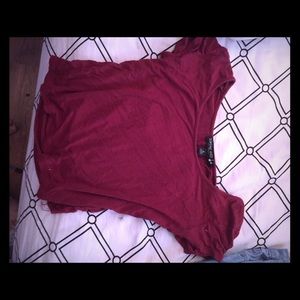 Living Doll Maroon Tight T-Shirt