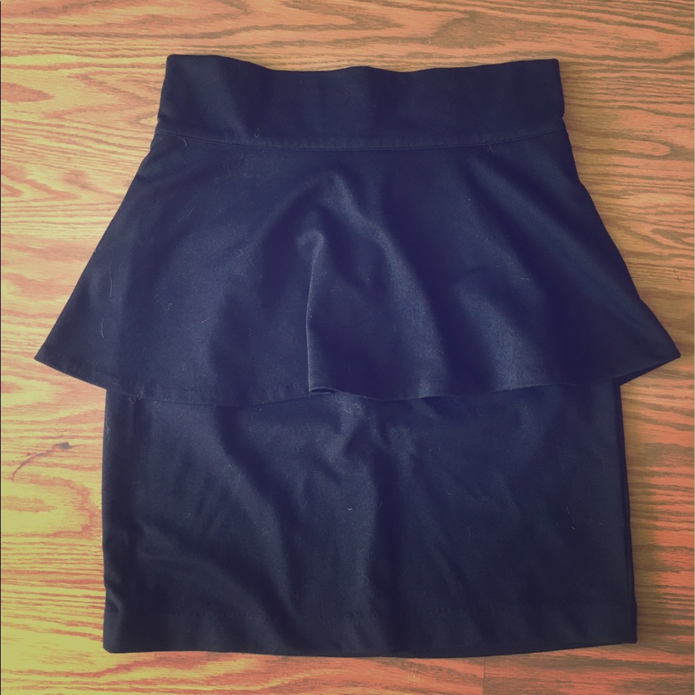 Black Peplum Skirt