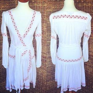 French Connection white gauze wrap dress