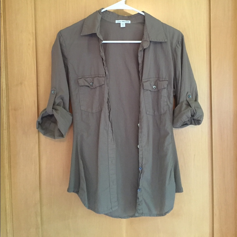 James Perse casual army button down
