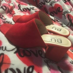 Red Sandals w/ Chunky Heels