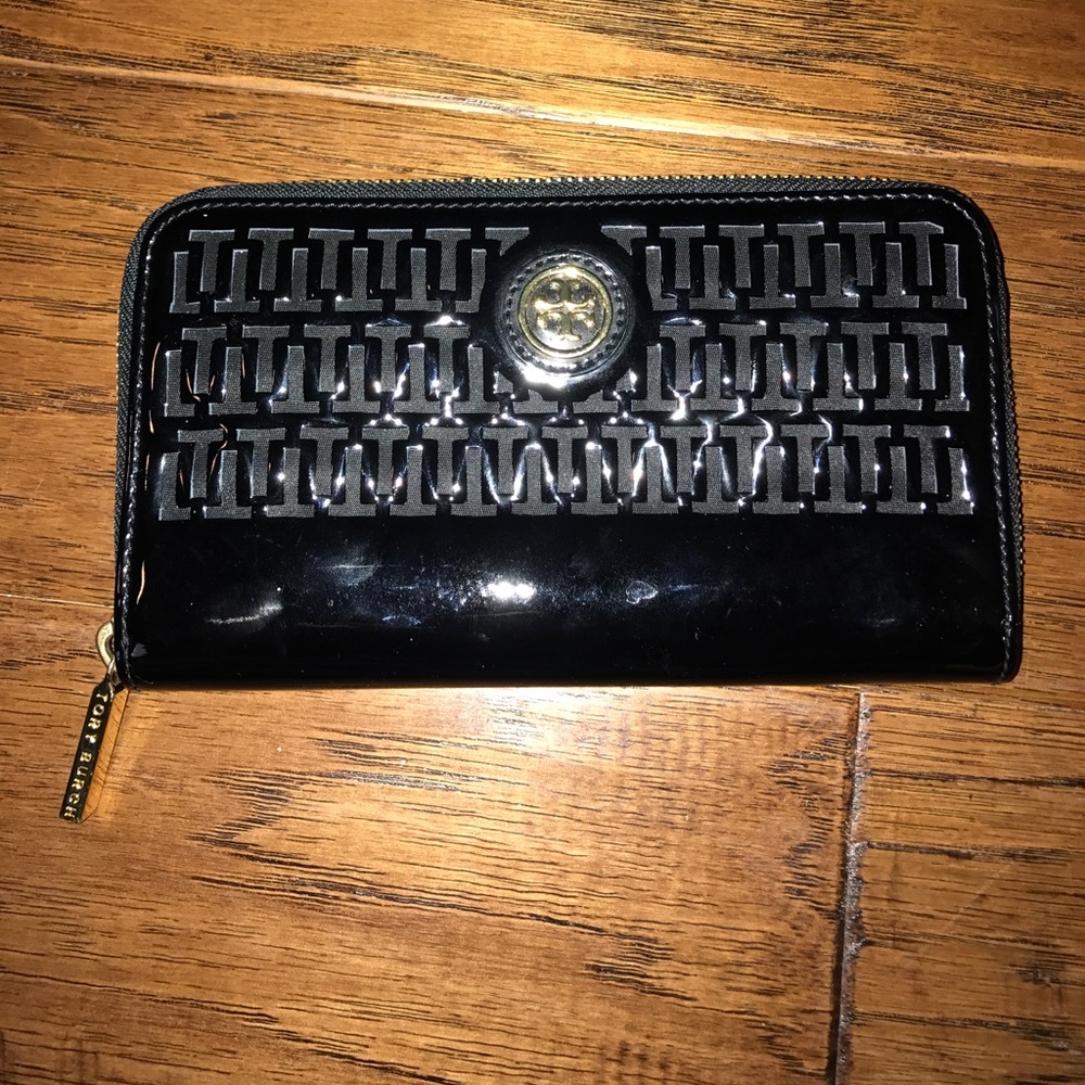 Black Tory Burch Paten Leather wallet