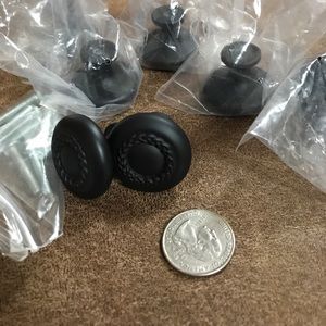 8 black drawer knobs pulls new