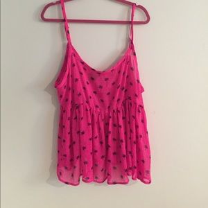 Hot pink flowy tank