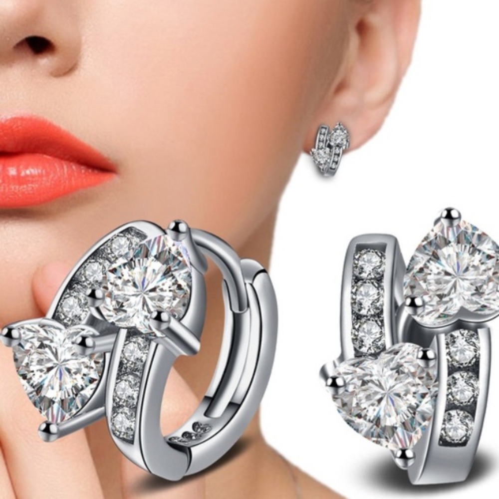 Sterling silver zircon earrings