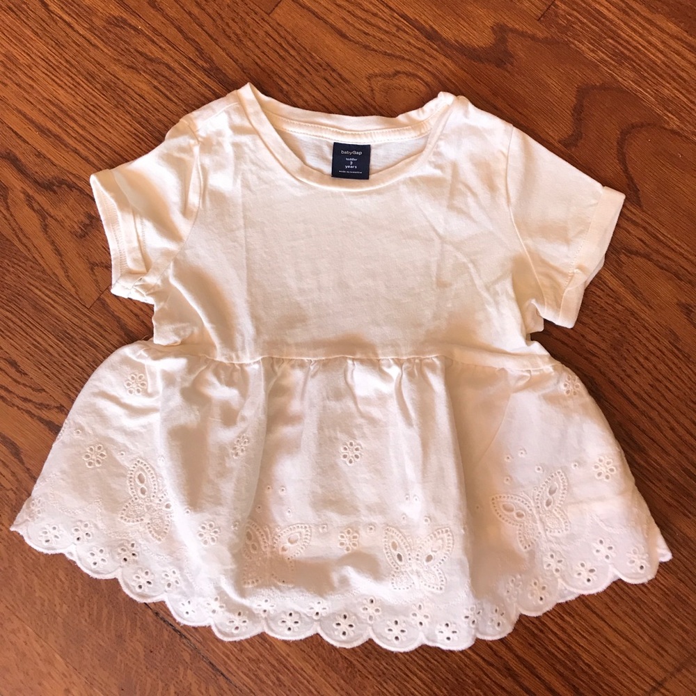 BabyGap S/L Lace-Bottom Shirt