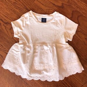 BabyGap S/L Lace-Bottom Shirt