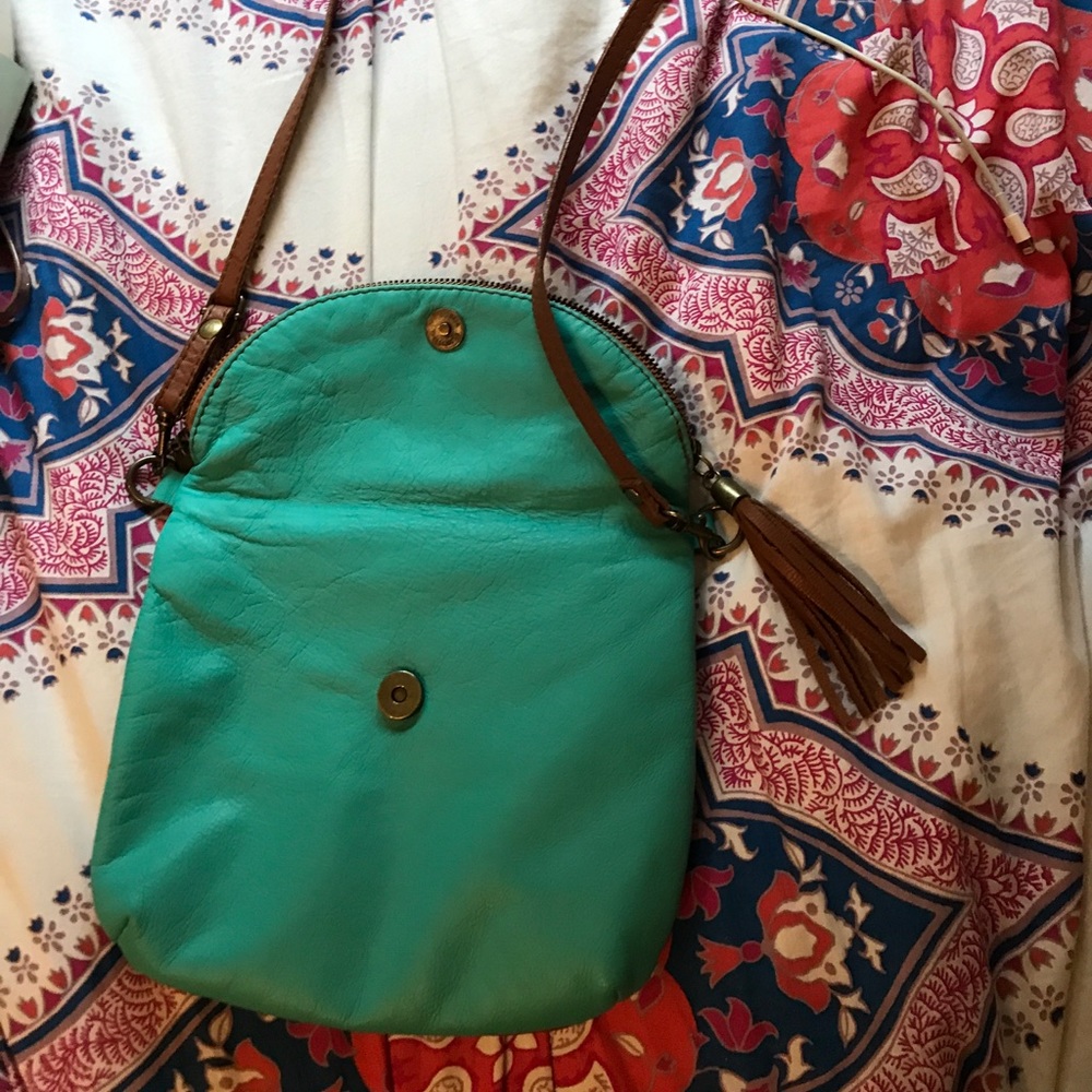 ❤️genuine leather blue and brown messenger bag❤️