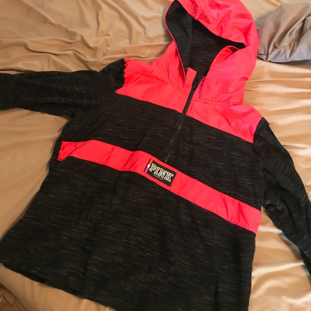 PINK sweatshirt with anorak material