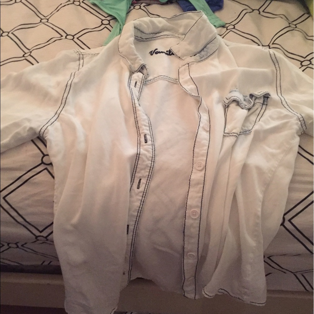 White-Washed Slick Long Sleeve Shirt