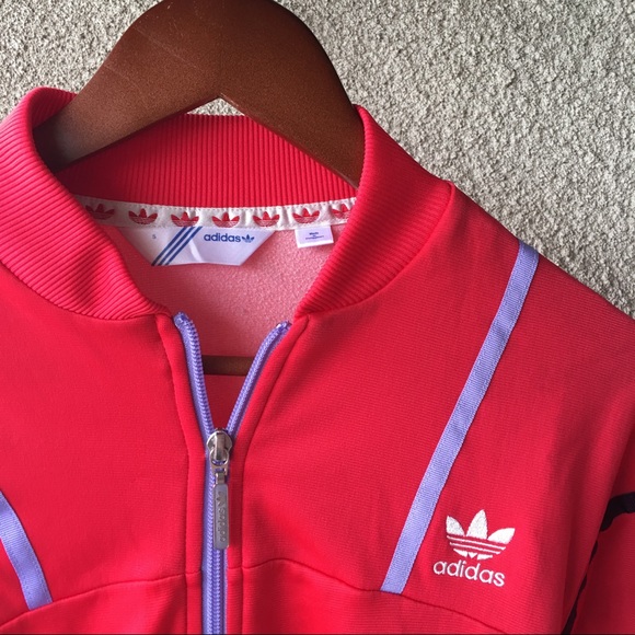adidas Sweaters - adidas Red Zipper Jacket with pockets