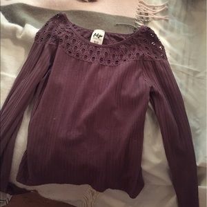 Purple Patterned Long Sleeve Shirt