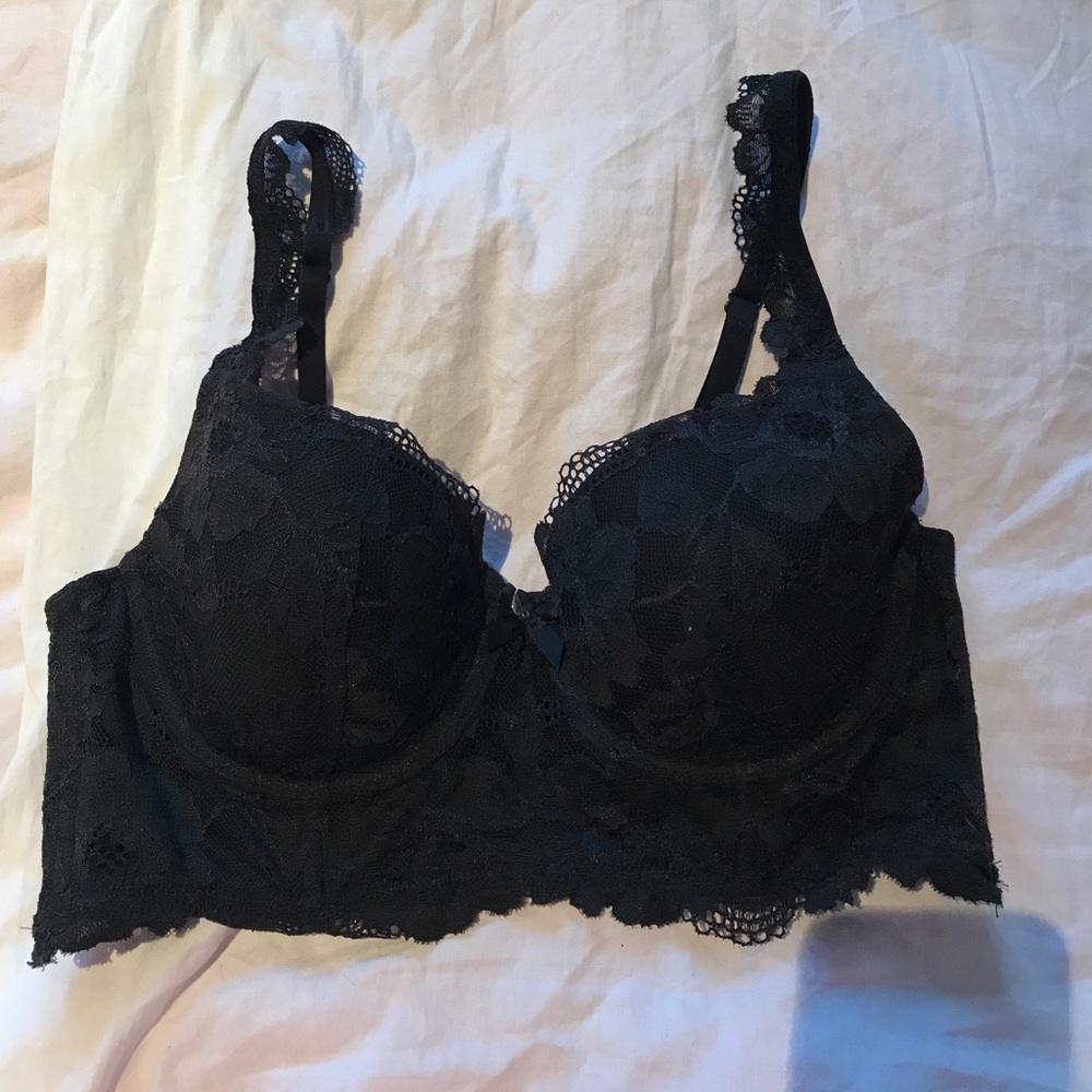 Vs Black lace longline bra, 36 B