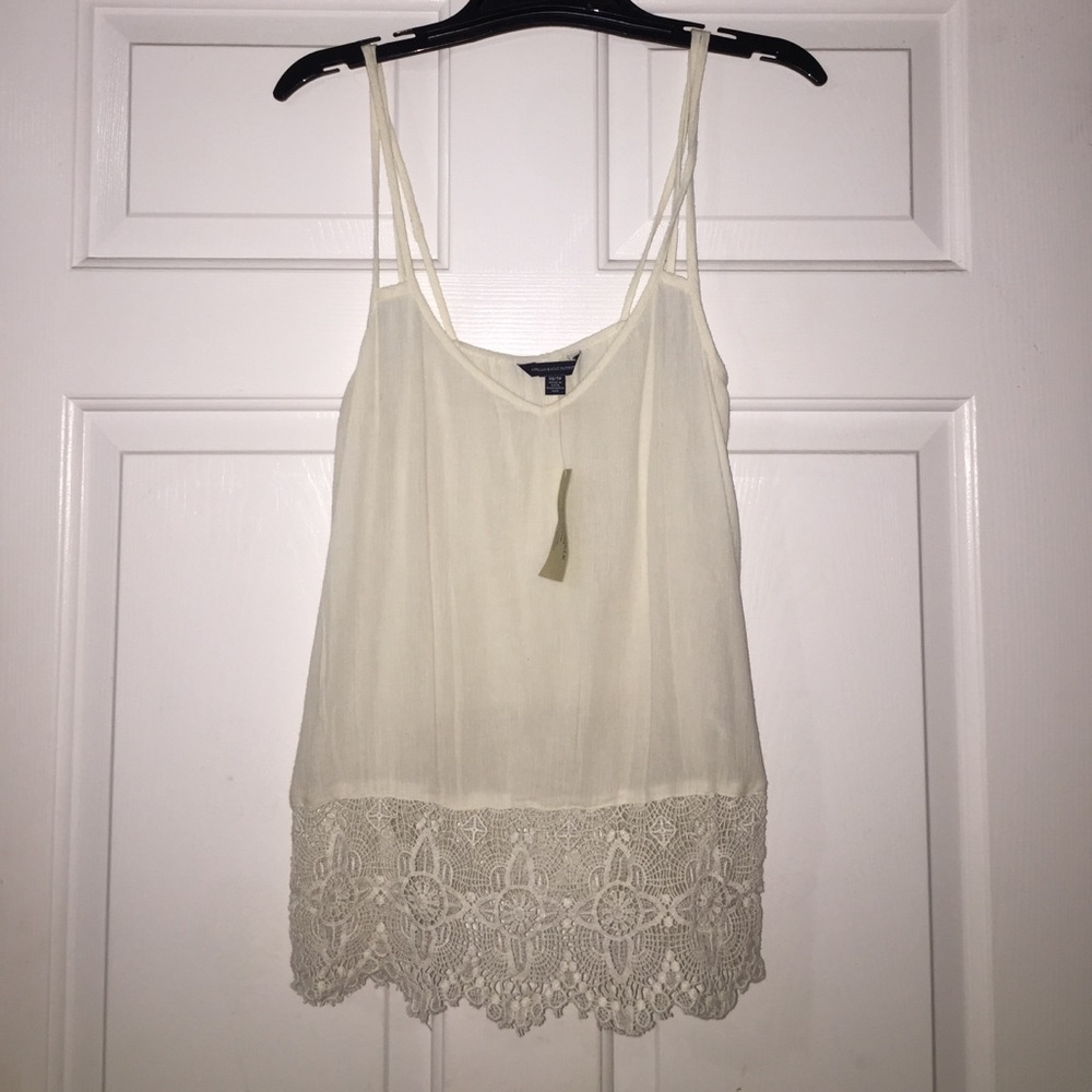 American Eagle Cream Crochet Tank