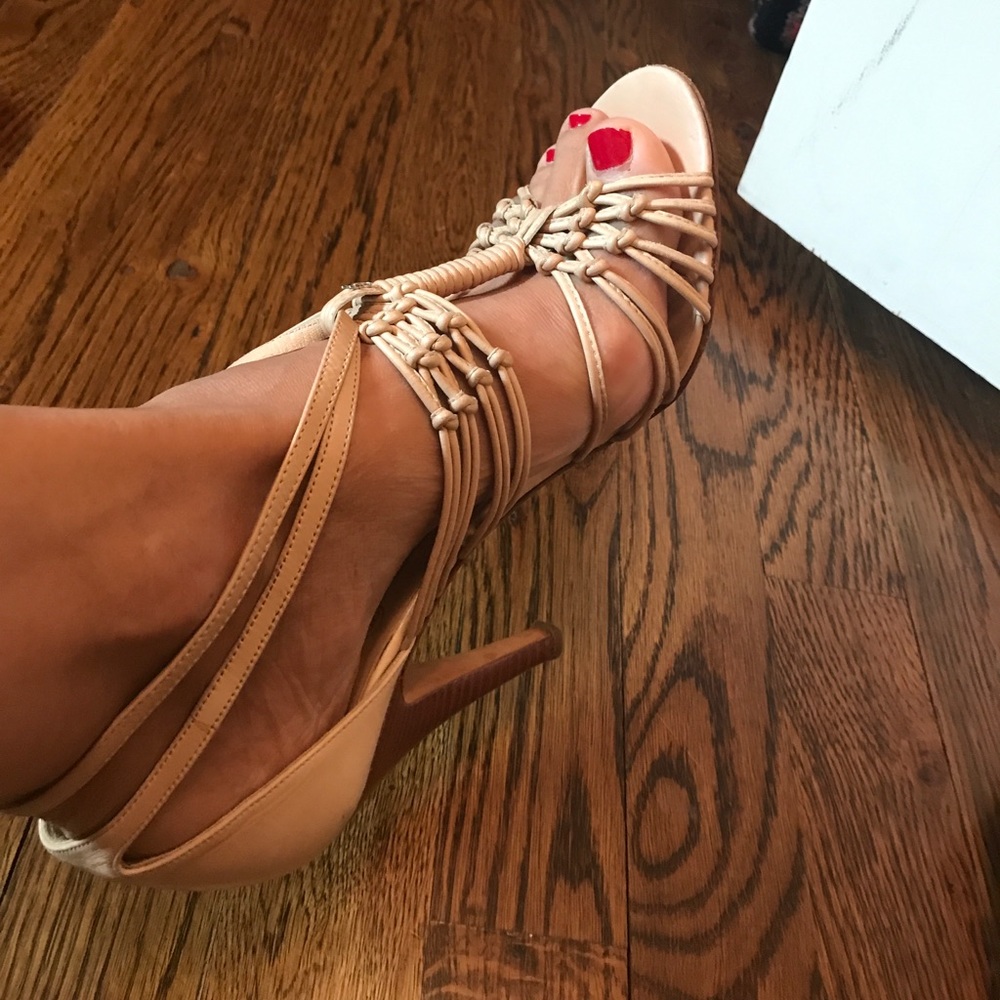 Stunning one of a kind nude gladiator heel