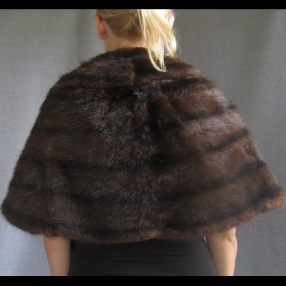 Vintage Rich Dark Brown Mink Capelet Stole - Picture 4 of 5