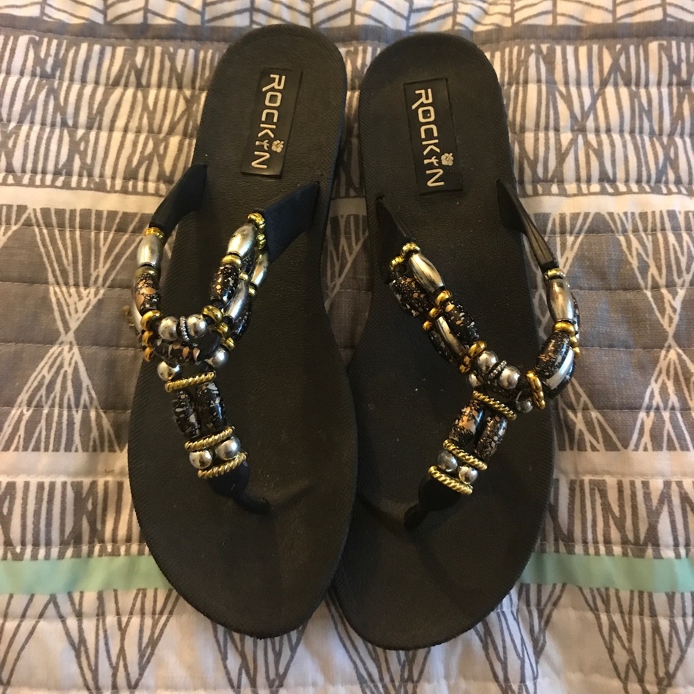 NWOT Beaded Sandals