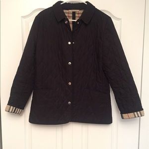 Authentic Burberry black diamond quilted coat