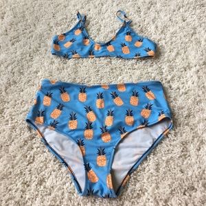 Cupshe High-Waisted Pineapple Bathing Suit