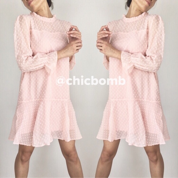 CHICBOMB Dresses & Skirts - Pippa lush blush chiffon dress. ON SALE