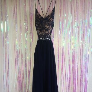 Jodi Kristopher Navy Blue Prom Dress Size 5