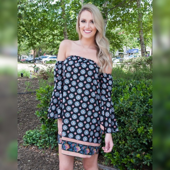 Sale!  Off the shoulder Boho dress - Picture 2 of 6
