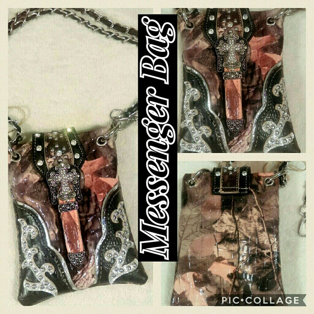 NWT Cammo/Western style messenger bag
